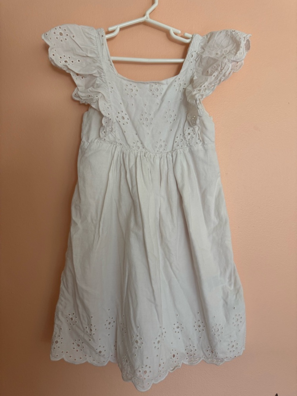 H&M White Eyelet Cotton Dress for Girls size 7